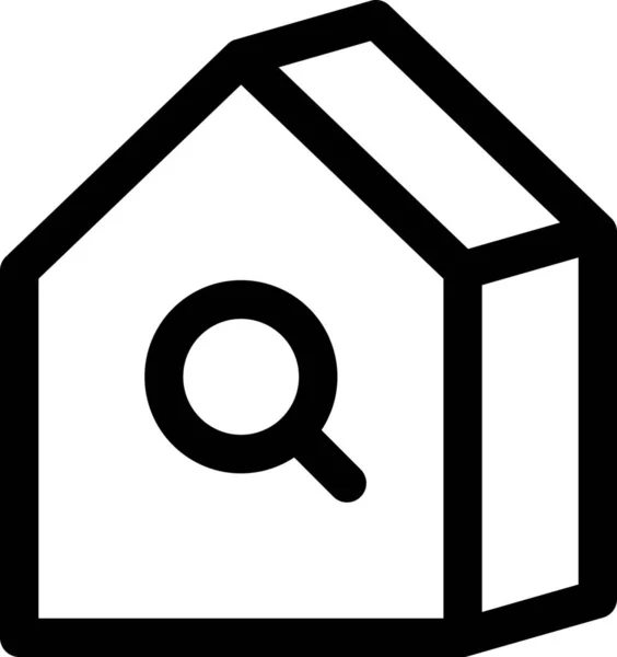 Encontrar Casa Icono Casa Estilo Esquema — Vector de stock