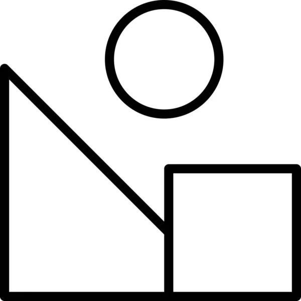 Ikona Geometrických Obrazců Kruhu Stylu Osnovy — Stockový vektor