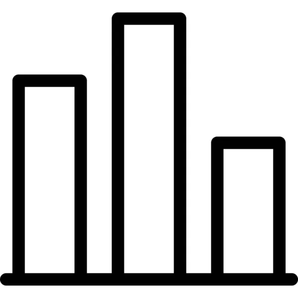 Analytics Stapeldiagram Ikonen Konturstil — Stock vektor