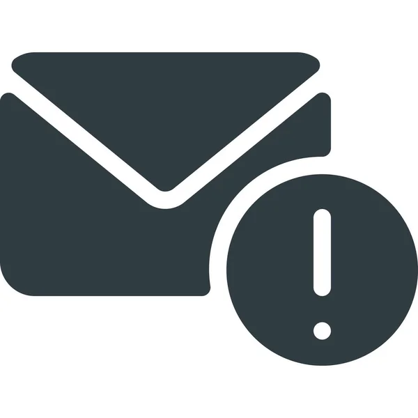 Atención Email Sobre Icono Estilo Sólido — Vector de stock