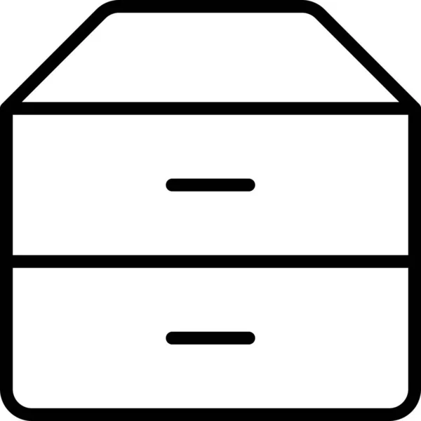 Cupboard Documents Drawers Icon Outline Style — Stock Vector