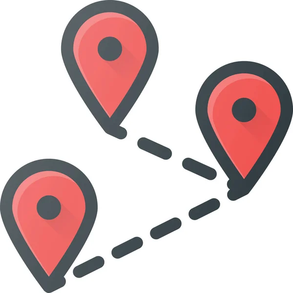 Distance Geolocation Location Icon Filled Outline Style — Stock Vector