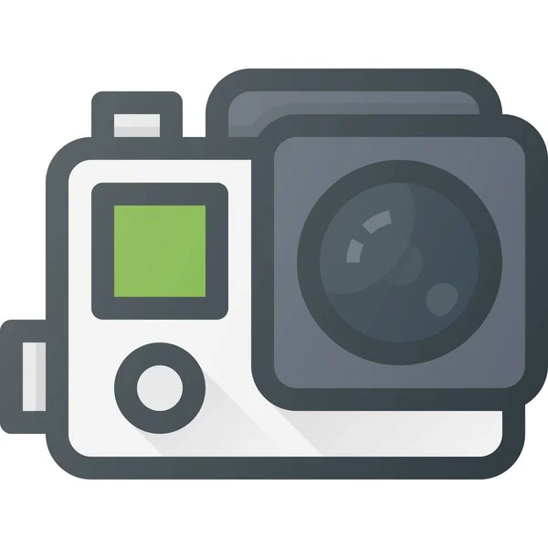Caméra Gopro Icône Dans Style Contour Rempli — Image vectorielle