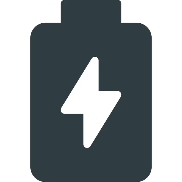 Batterij Cel Opladen Pictogram Solid Stijl — Stockvector