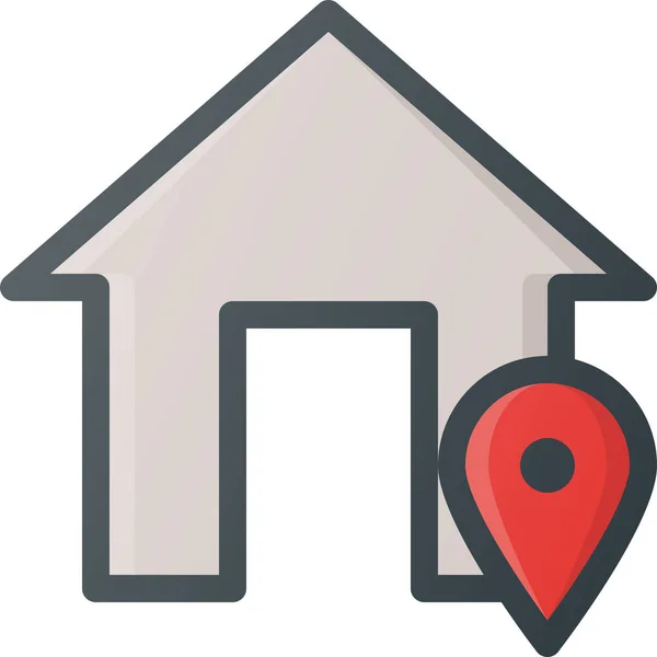 Apartment Geolocation Home Icon Στυλ Γεμισμένο Περίγραμμα — Διανυσματικό Αρχείο