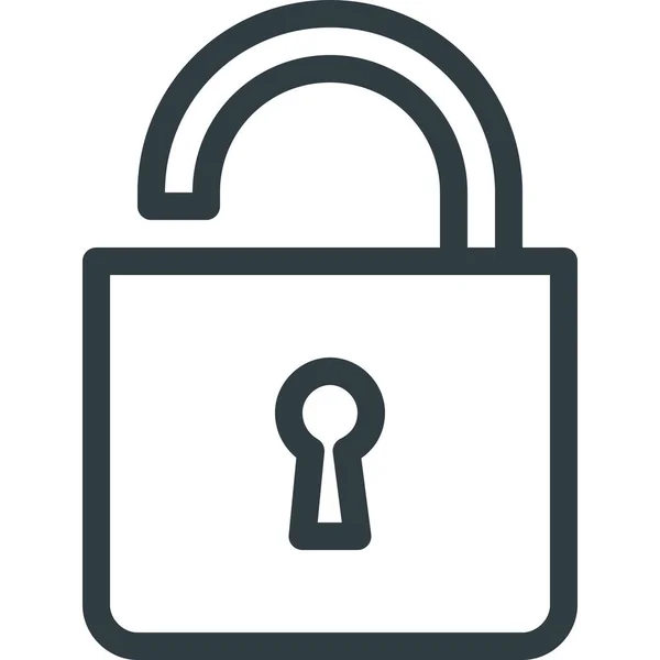 Lock Open Protect Icon Outline Style — Stock Vector