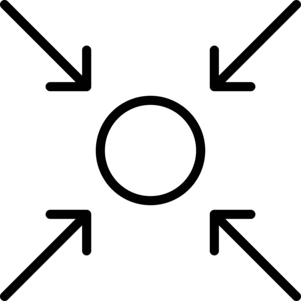 Значок Эпицентра Встречи Стиле Абрис — стоковый вектор