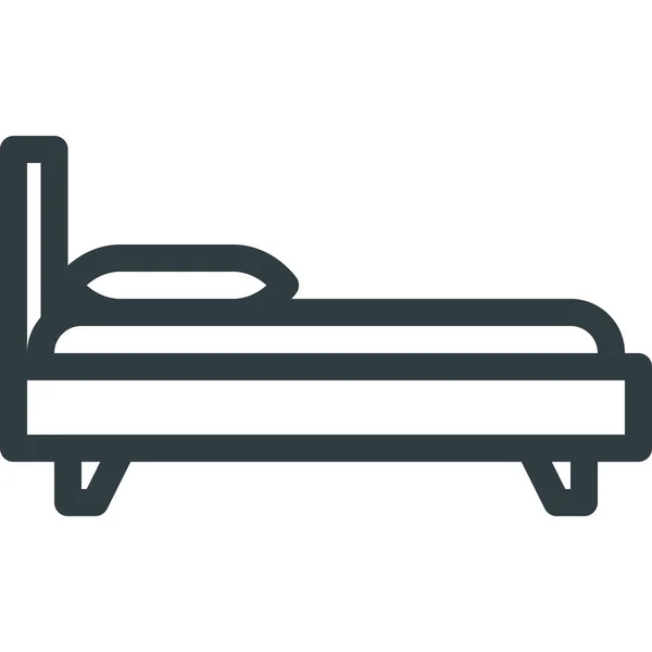 Bed Bedroom Furniture Icon Outline Style — Stock Vector