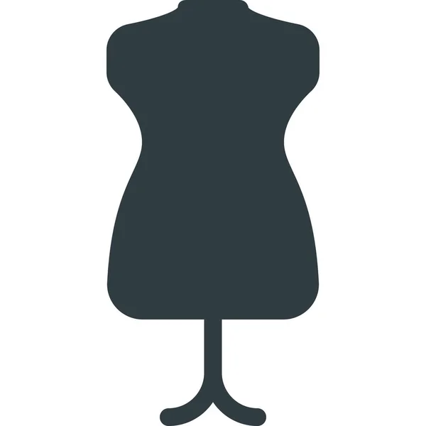 ソリッドスタイルの服の縫製スタンドアイコン — ストックベクタ