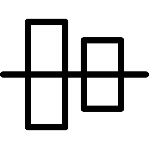 Horizontales Symbol Der Mitte Umrissstil Ausrichten — Stockvektor