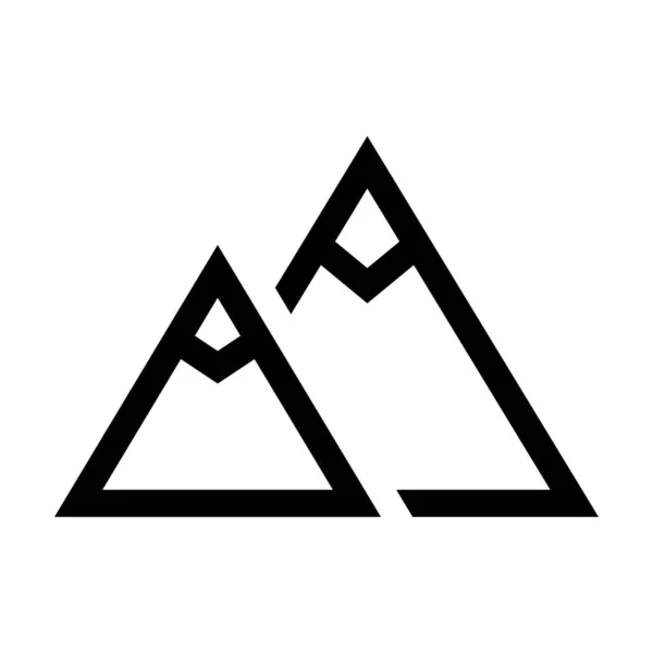 野营登山图标的轮廓风格 — 图库矢量图片