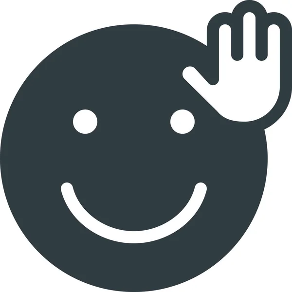 Emoji Emote Icono Emoticono Estilo Sólido — Vector de stock