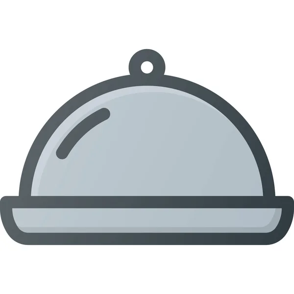 Cloche Food Kitchen Icon Filled Outline Style — 스톡 벡터