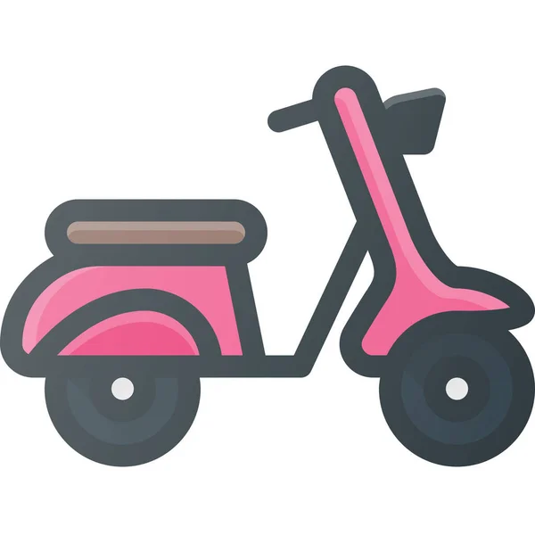 Μοτοποδήλατο Εικονίδιο Μεταφοράς Μοτοσικλέτας Στυλ Γεμισμένο Περίγραμμα — Διανυσματικό Αρχείο