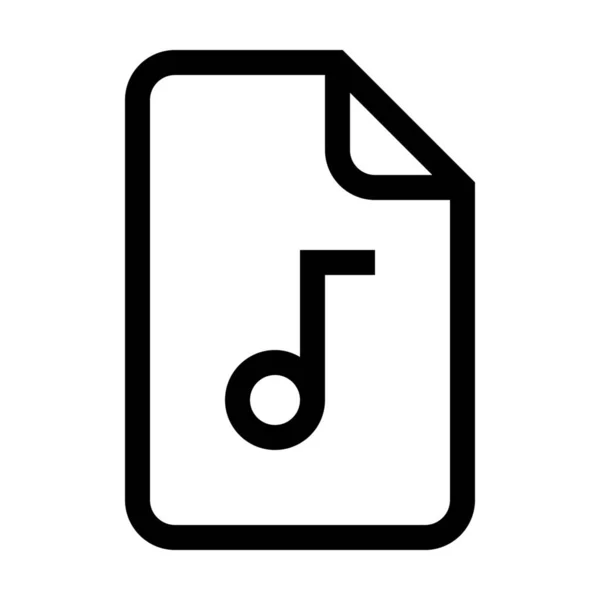 Icône Format Fichier Audio Dans Style Outline — Image vectorielle