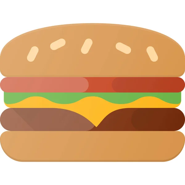 Fast Food Ikone Flachen Stil Essen — Stockvektor