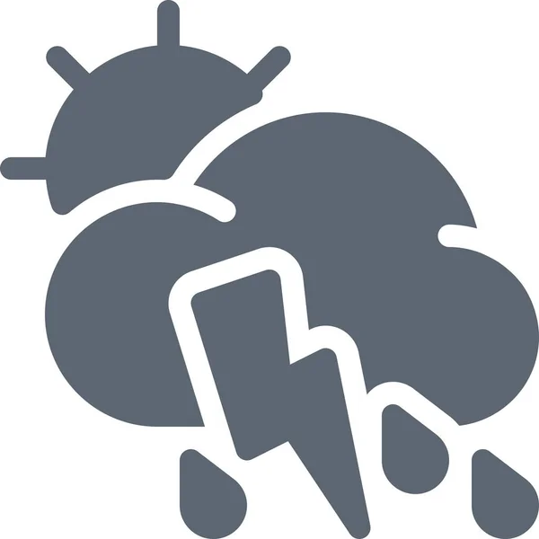 Day Strom Cloud Icon Soliden Stil — Stockvektor