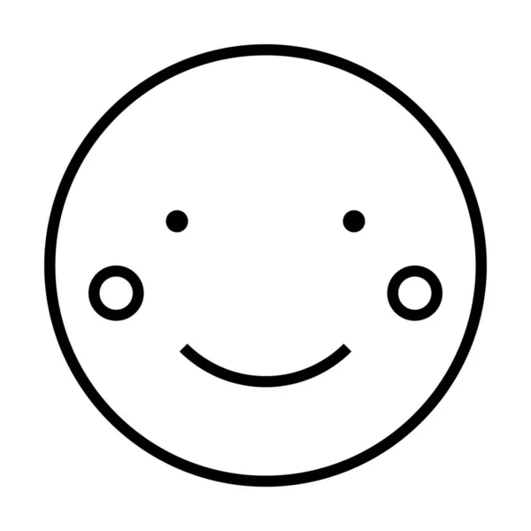 Emoji Icône Visage Emoticon Dans Style Outline — Image vectorielle