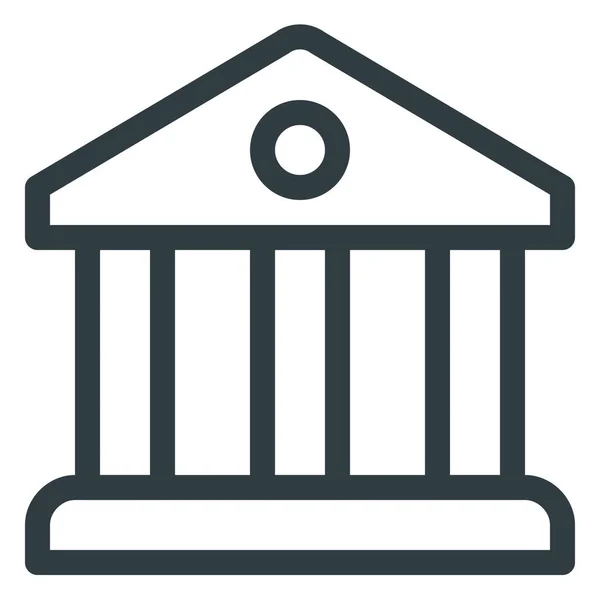 Архітектурний Банківський Значок Стилі Контур — стоковий вектор