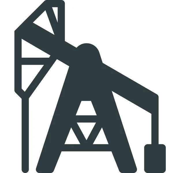 Icono Del Petróleo Industria Construcción Estilo Sólido — Vector de stock