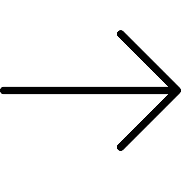 Pijl Rechts Eenvoudige Pijl Pictogram Outline Stijl — Stockvector