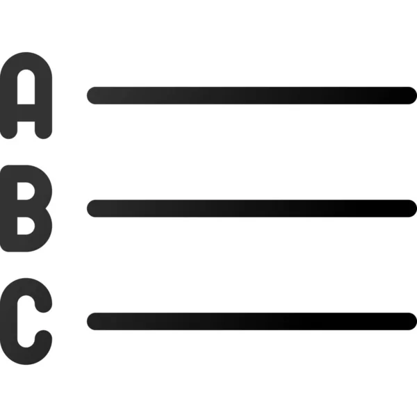 Alfabetische Lijst Tekst Pictogram — Stockvector