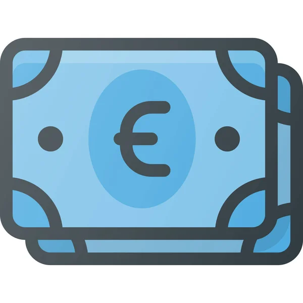 Νόμισμα Εικονίδιο Χρήματα Ευρώ Γεμάτο Περίγραμμα Στυλ — Διανυσματικό Αρχείο