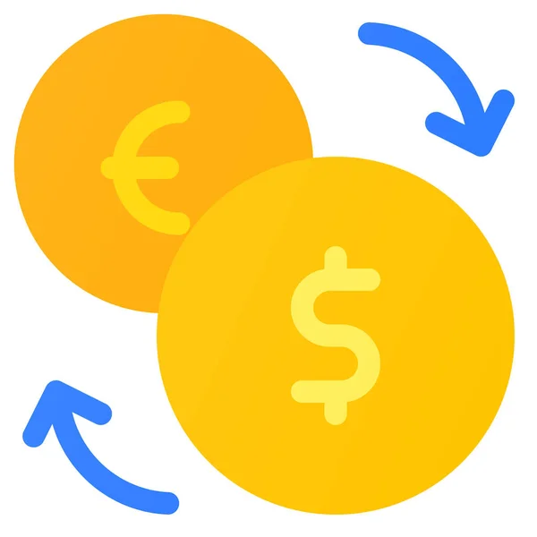Dollar Devises Icône Euro Dans Catégorie Banque Finance — Image vectorielle