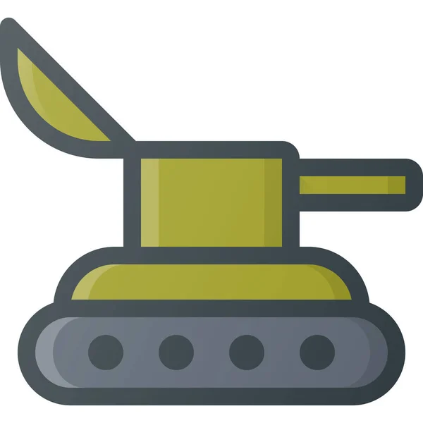 填充轮廓风格的坦克玩具战争图标 — 图库矢量图片