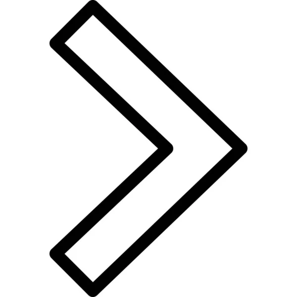 Schweres Pfeil Chevron Symbol Outline Stil — Stockvektor