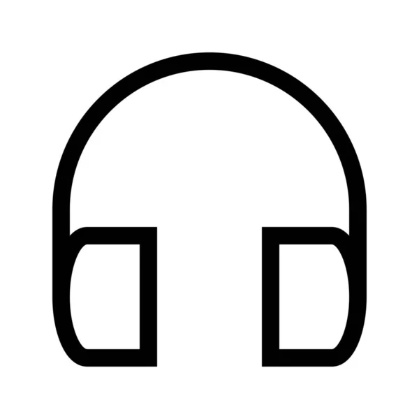 Handsfree Koptelefoon Headset Icoon Outline Stijl — Stockvector