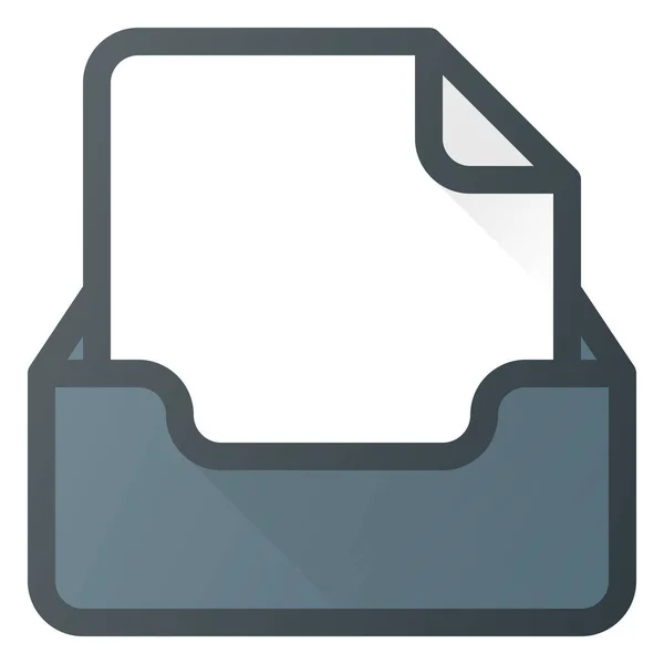 文件收件箱图标 充填轮廓样式 — 图库矢量图片