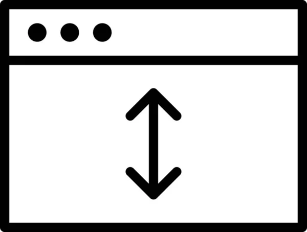 Browser Computer Dimensionen Symbol Outline Stil — Stockvektor