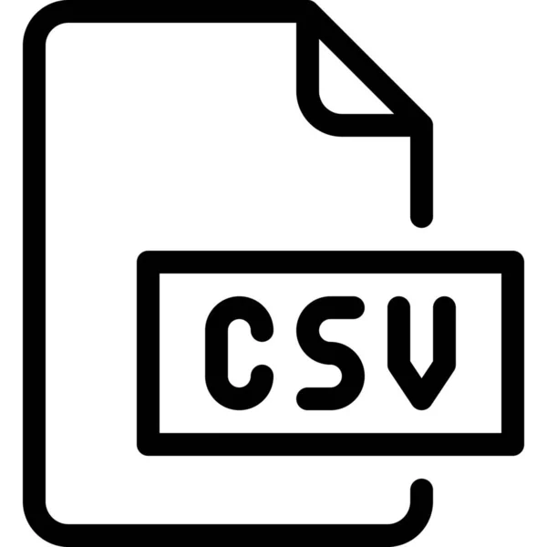 Icona Estensione Sviluppo Csv Stile Outline — Vettoriale Stock