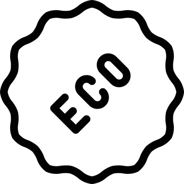 Bio Eco Natural Icon Outline Stil — Stockvektor