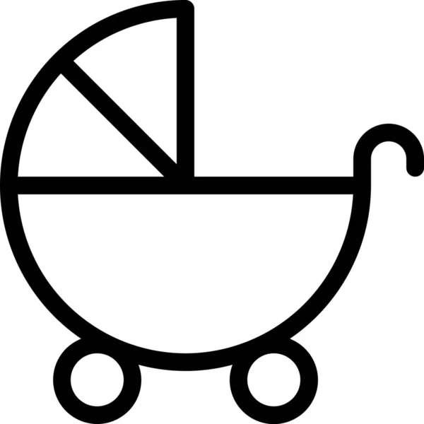 Baby Cart Icona Bambino Neonati Bambini Infanzia Categoria — Vettoriale Stock