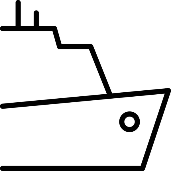 Cruise Ferry Icoon Outline Stijl — Stockvector