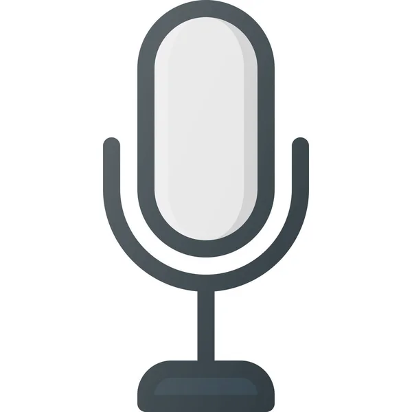 Icono Micrófono Micrófono Entrada Estilo Contorno Lleno — Vector de stock