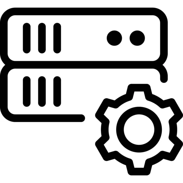 Datenserver Einstellungssymbol Outline Stil — Stockvektor