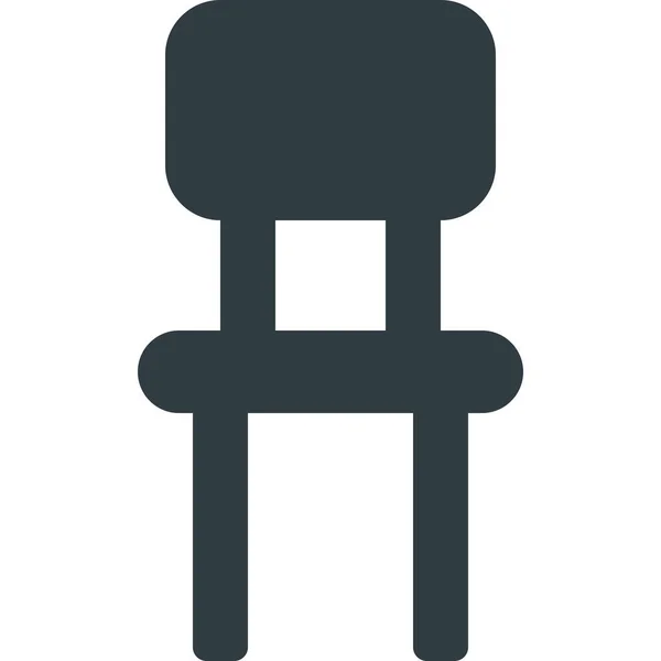 Židle Nábytek Interiér Ikona Pevném Stylu — Stockový vektor
