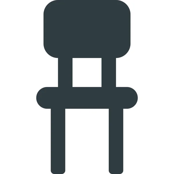 Icono Interior Muebles Silla Estilo Sólido — Vector de stock