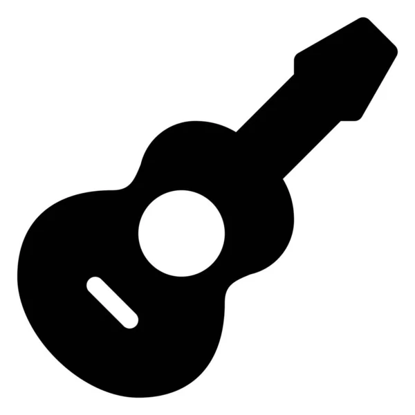 Guitare Acoustique Icône Solide Style Solide — Image vectorielle