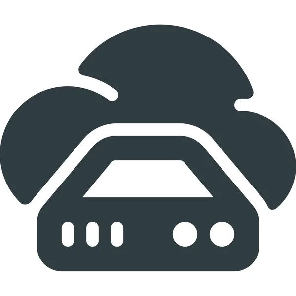 Cloud Data Database Icoon Solide Stijl — Stockvector