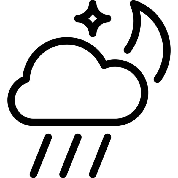 Хмарний Прогноз Жорсткої Піктограми Стилі Контур — стоковий вектор