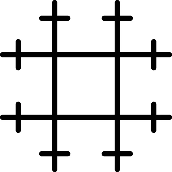 Kreuze Mit Quadratischem Ornament Umrissstil — Stockvektor