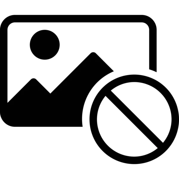 Deshabilitar Icono Foto Imagen Estilo Sólido — Archivo Imágenes Vectoriales