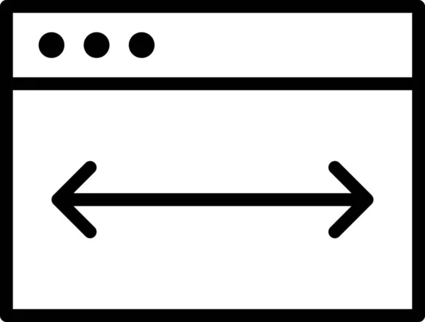 Browser Computer Dimensies Pictogram Contouren Stijl — Stockvector