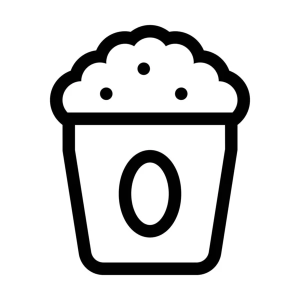 Cine Película Palomitas Maíz Icono Estilo Esquema — Vector de stock