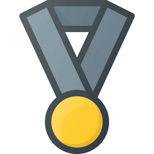 Иконка Медали Стиле Заполненный Контур — стоковый вектор