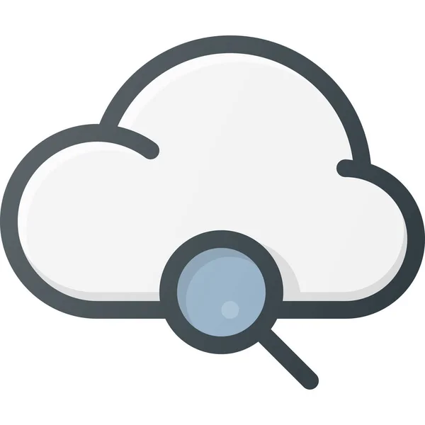 Cloud Computing Icono Búsqueda Estilo Esquema Rellenado — Archivo Imágenes Vectoriales